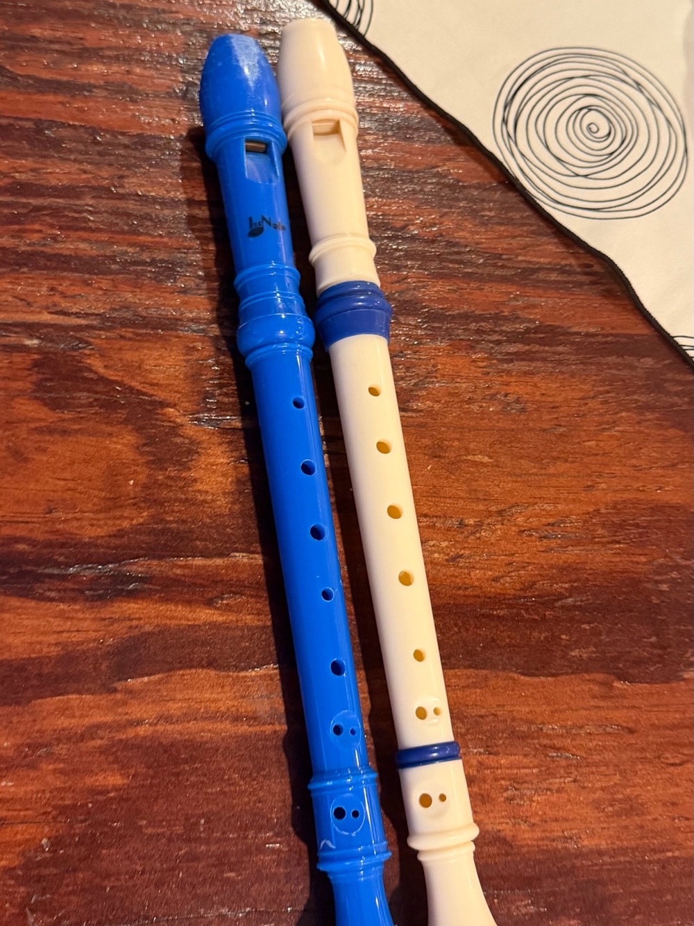 Kids Plastic Recorder Set - Blue and Cream - Unbranded, with some scratches